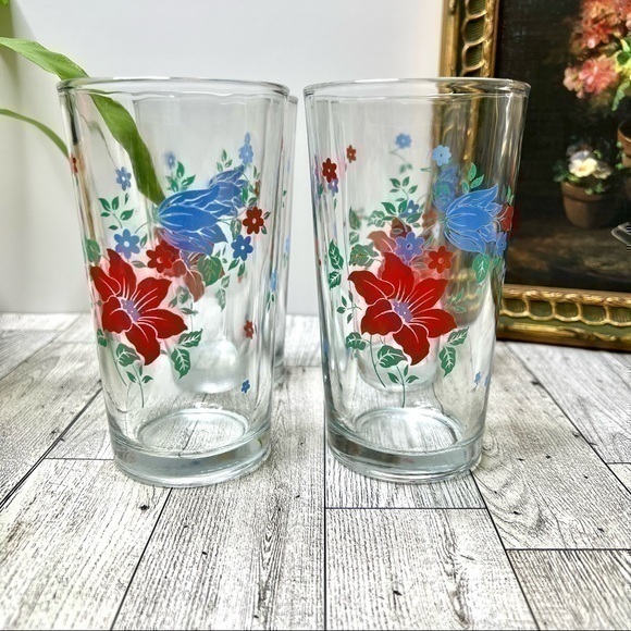 Firna Indonesian Vintage Floral Tumblers (Set of 4) - Picture 1 of 16